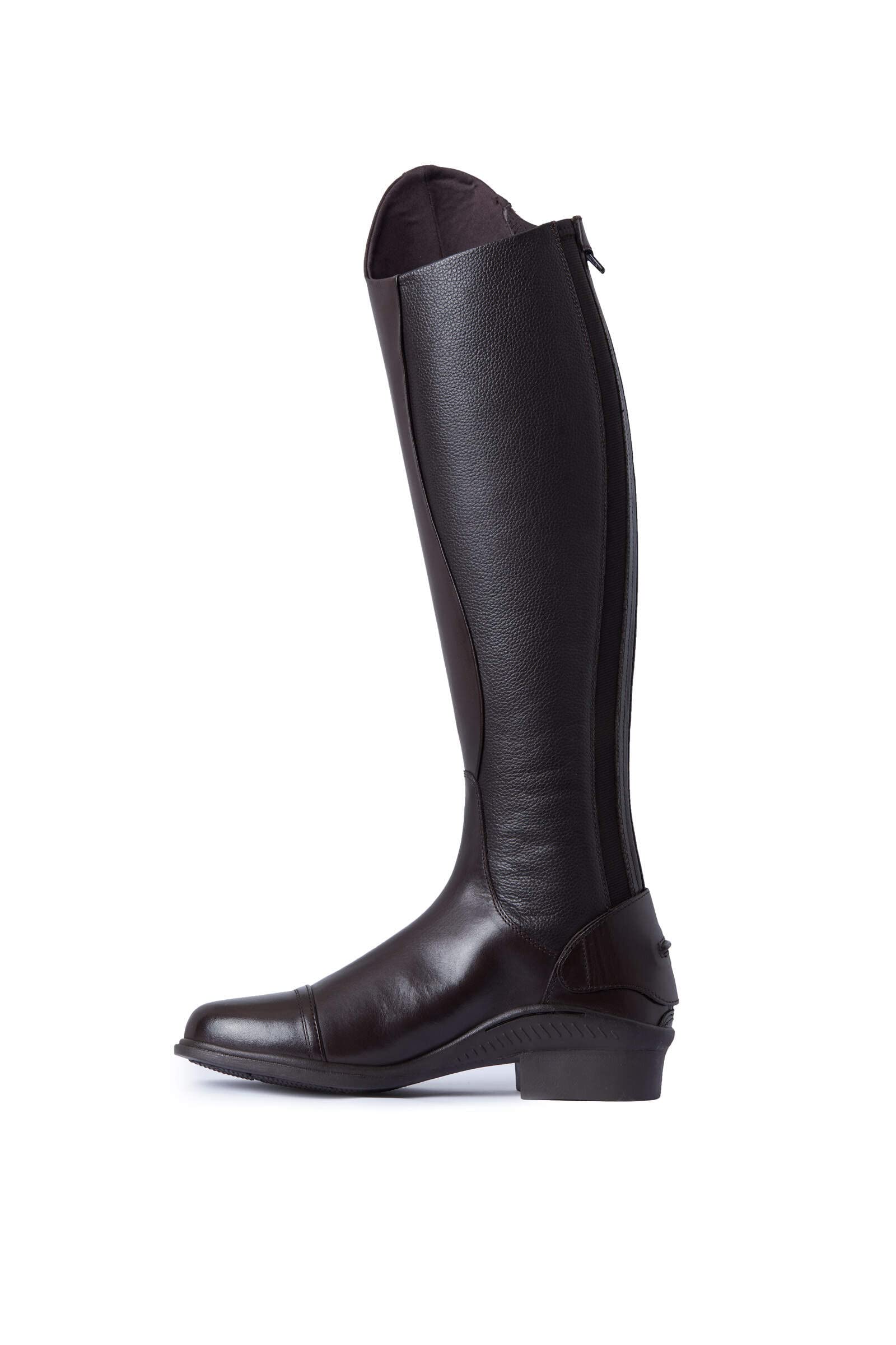 HORZE Genève Leder-Reitstiefel – Klassische Dressurstiefel aus argentinischem Leder mit atmungsaktivem Mesh-Futter, Braun, 42R
