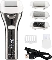 PRITECH Electric Foot Callus Remover Rechargeable Pedicure Kit - 3 Speeds, 3 Roller Heads, Waterproof BCM-1852 for Cracked Heels