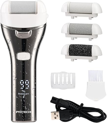 Removedor de callos eléctrico para pies, kit de pedicura recargable y portátil de lima de pie electrónica, herramientas de pedicura para pies, 3