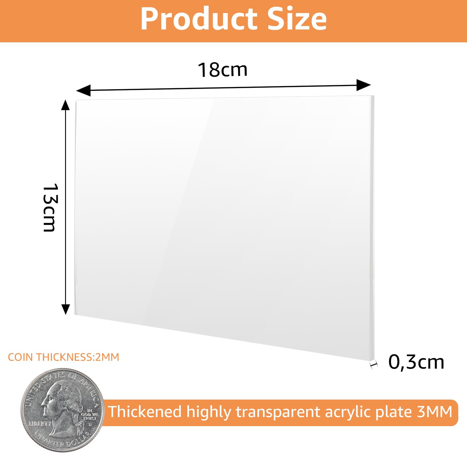 13 Fogli In Plexiglass Trasparente - 13x18 Cm, Spessore 3 Mm, Per Cornici, Decorazioni E Progetti Fai Da Te - Foto 10