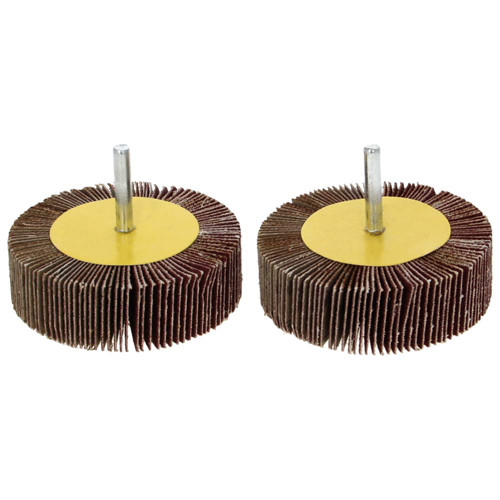 Utoolmart Shank Mounted Flap Wheels With Mandrel With 80Mm Grinding Head Abrasive Sanding Wheel Polishing Buffing Rotary Accessories Kit Used For Grinding 2Pcs