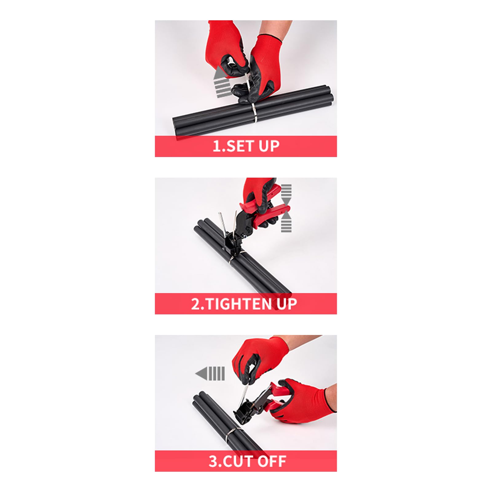 Xiuganpo Kit Fascette in Acciaio Inox 304, 11.8 Pollici 200LBS, per (rosso)