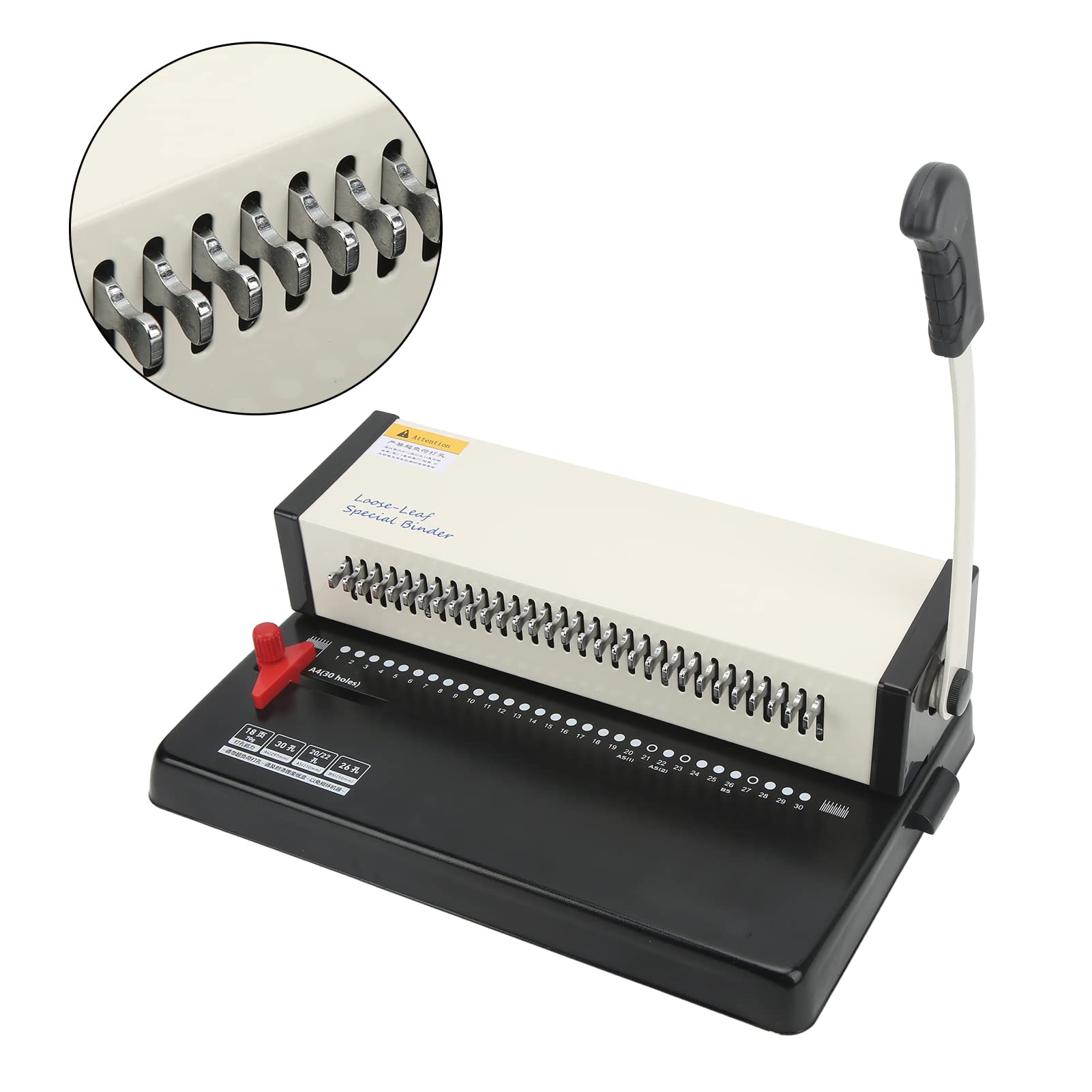 Cocoarm Perforatore per Fogli Sciolti Perforatore di Carta da Scrivania in Metallo Passo 9,5 Mm per A4 A5 B5 Capacità di 15 Fogli Margine Regolabile e Design a Leva per Ufficio Stampa Casa Negozio