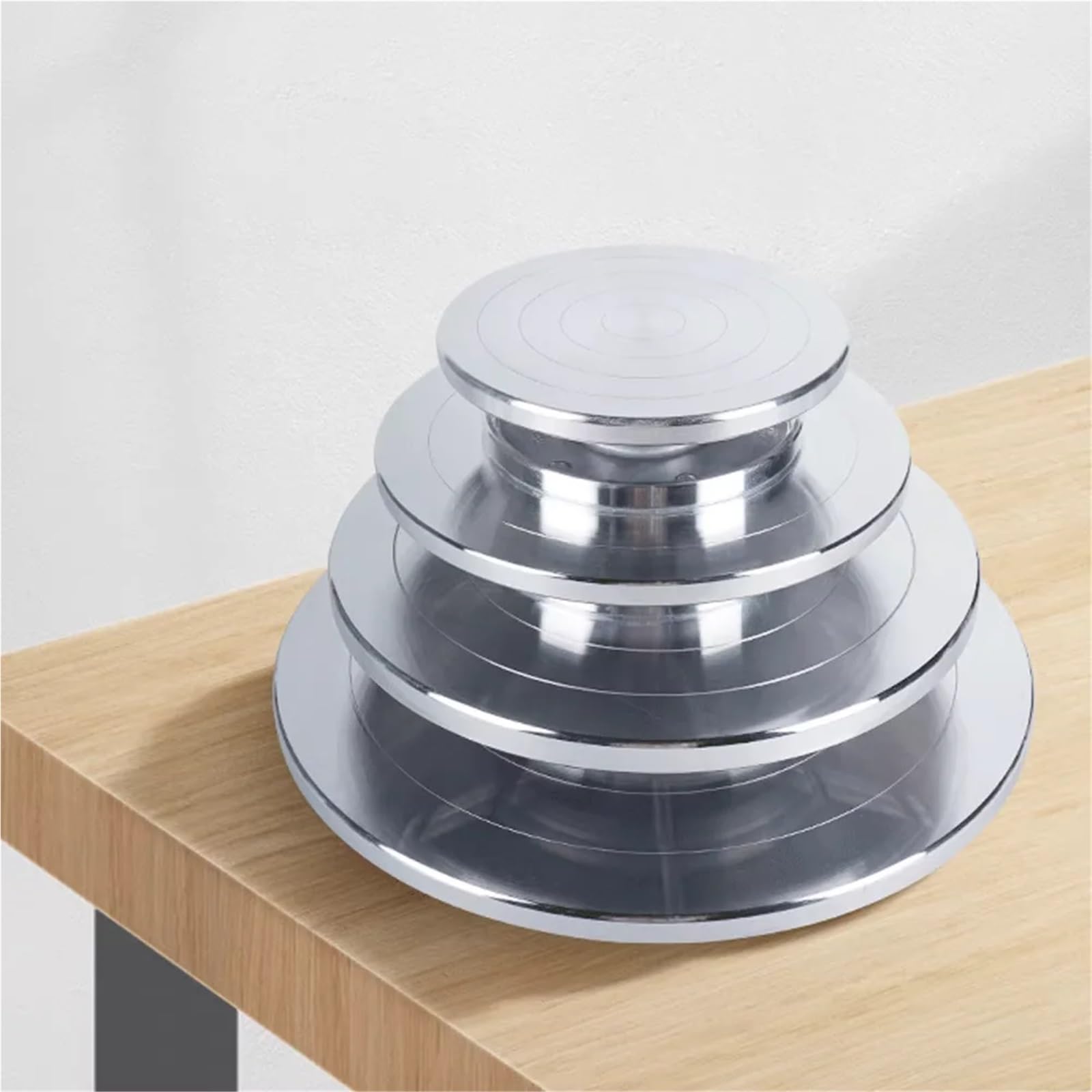 Tornio per Ceramica,Tornio Ceramica Piatto Girevole in Acciaio Inossidabile da 11-25 cm, Accessori for stampi in Ceramica, Argilla e Artigianato, Doppia Faccia(30CM)