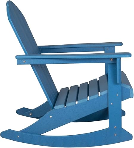 Miniatura 4 de WO - Silla mecedora Adirondack para exteriores asiento tradicional retro para exteriores muebles mecedores astéticos para el día de la playa balcón