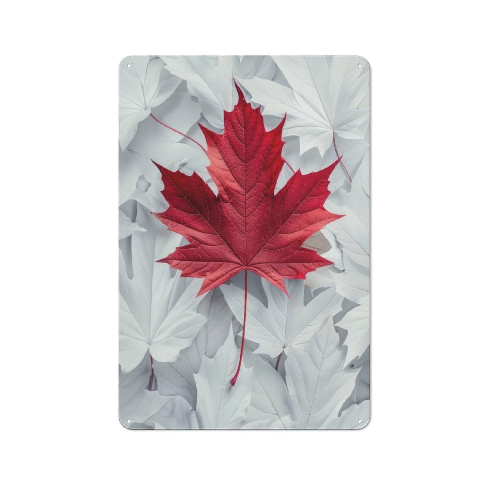 Canadian Leaves Metal Wall Plaque for Halloween Party Room, Bar, Hallway Or Kitchen, Seasonal Gift for Friends And Spooky Decor Lovers, 30x20cm