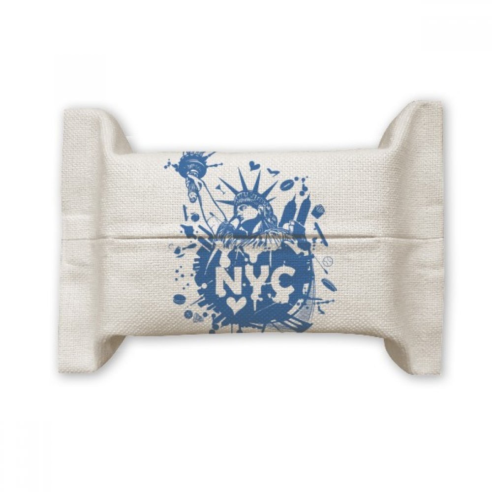 Tissu coton lin porte-papier Statue de la Liberté multicolor pour distributeur de mouchoirs