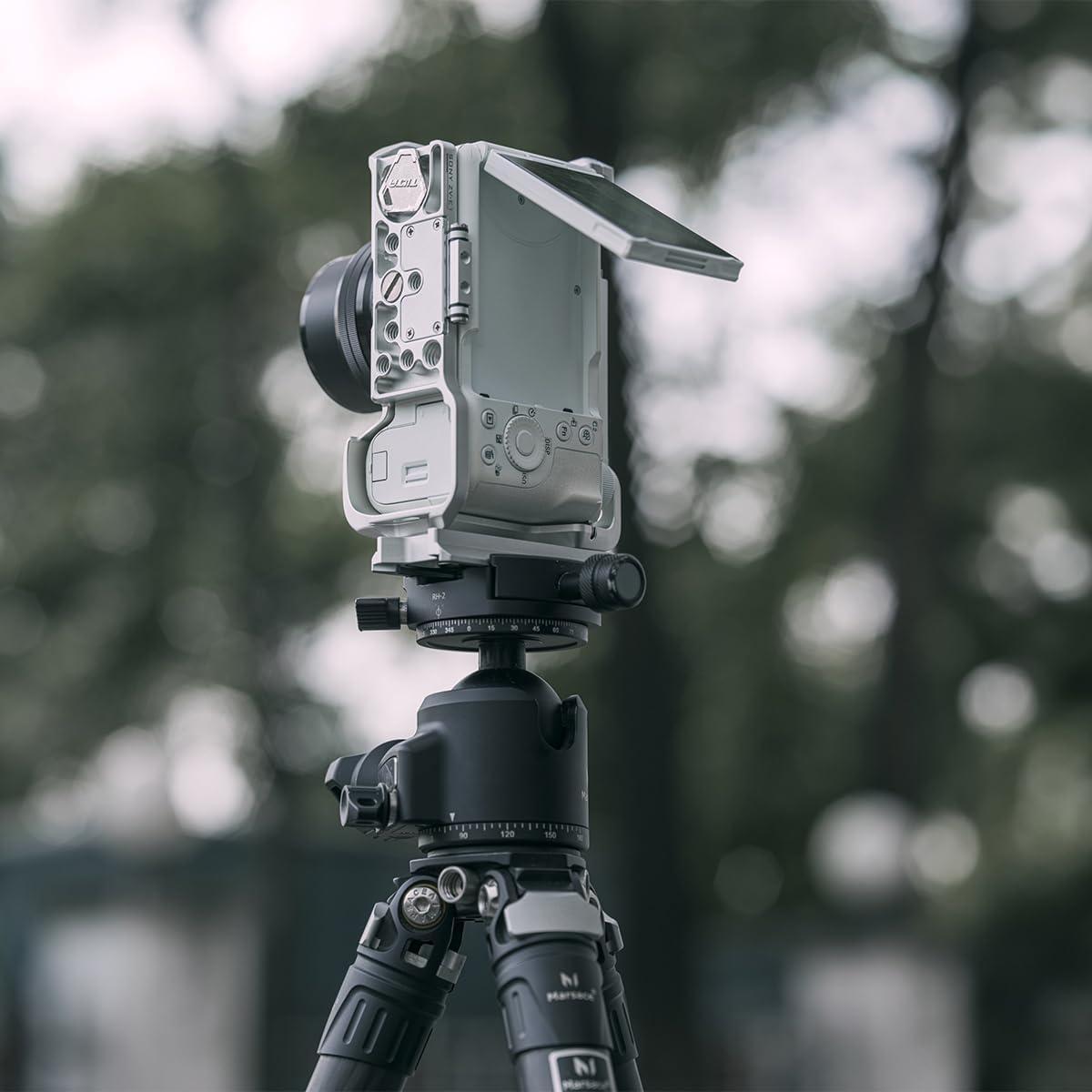 Tilta Half Camera Cage for ZV-E1 Lightweight Kit | Includes Half Cage, Top Handle, 1/4"-20 to NATO Adapter | Cold Shoe, NATO Rail, M3 and 1/4""-20 Threads Mounts | Silver
