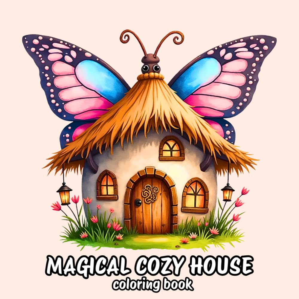 Magical Cozy House Coloring Book: Bold Easy Designs for Adults and Teens for Fun and Stress Relief
