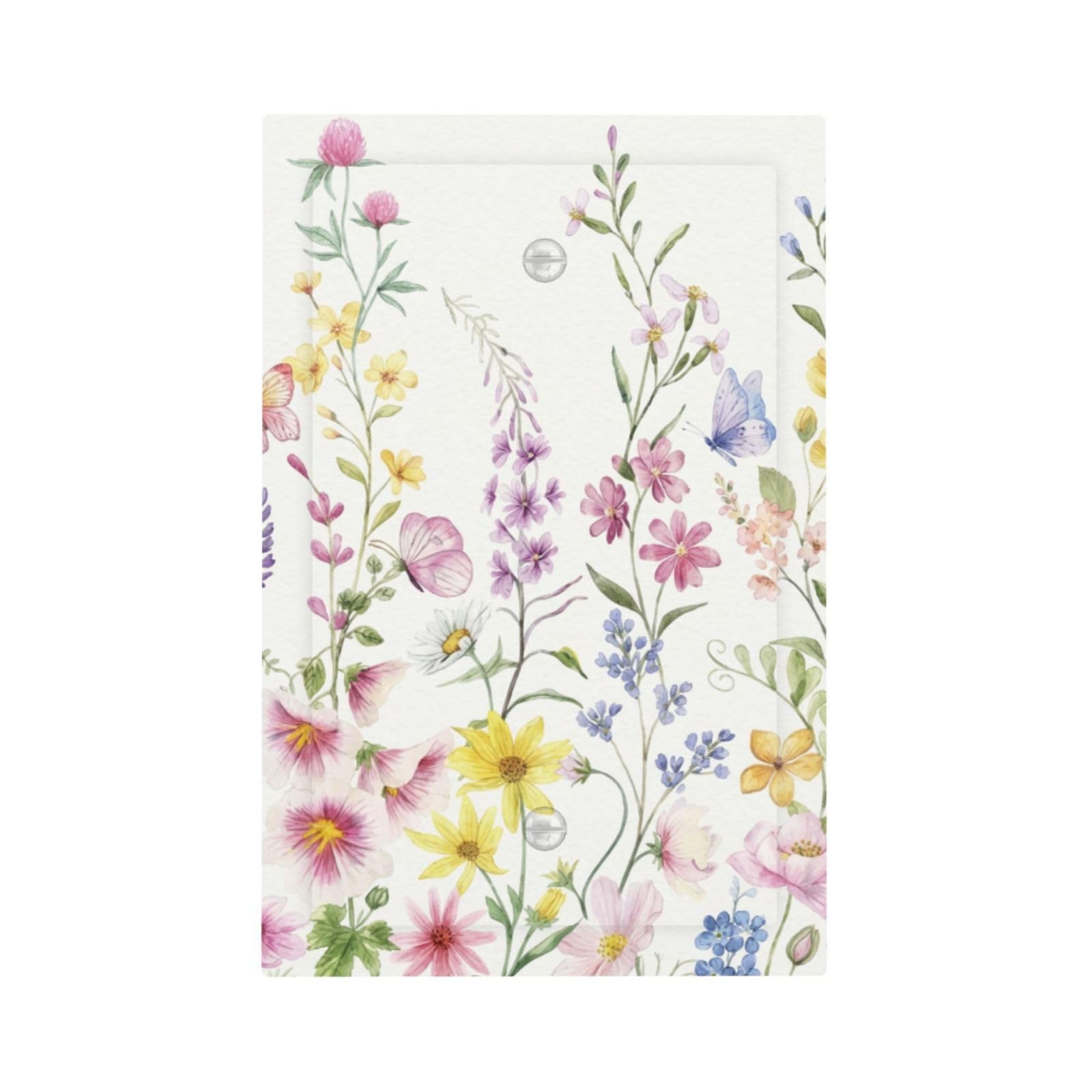 Colorful Vintage Floral Rustic Wild Flower Decorative 1-Gang No Device Wall Plate Blank Outlet Covers Light Switch Cover Switchplate Electrical Faceplate Bedroom Decorate