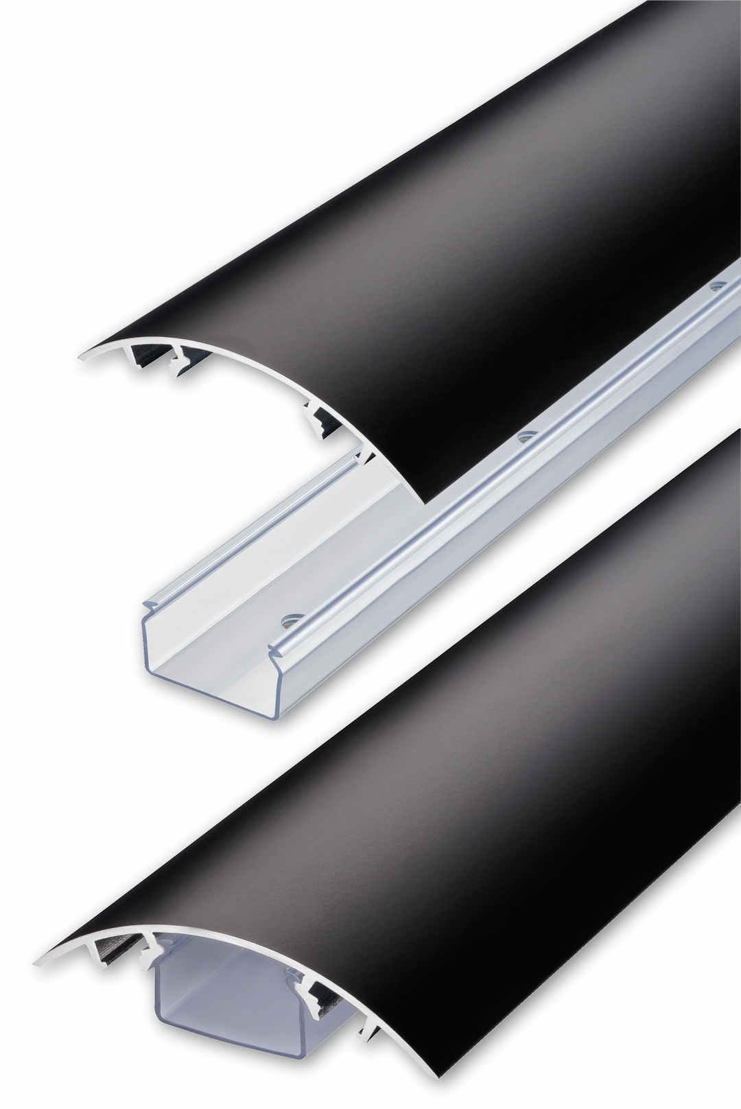 ALUNOVO - Pasacables de aluminio (negro mate RAL9005, lacado) en varias longitudes de ALUNOVO (longitud: 200 cm)