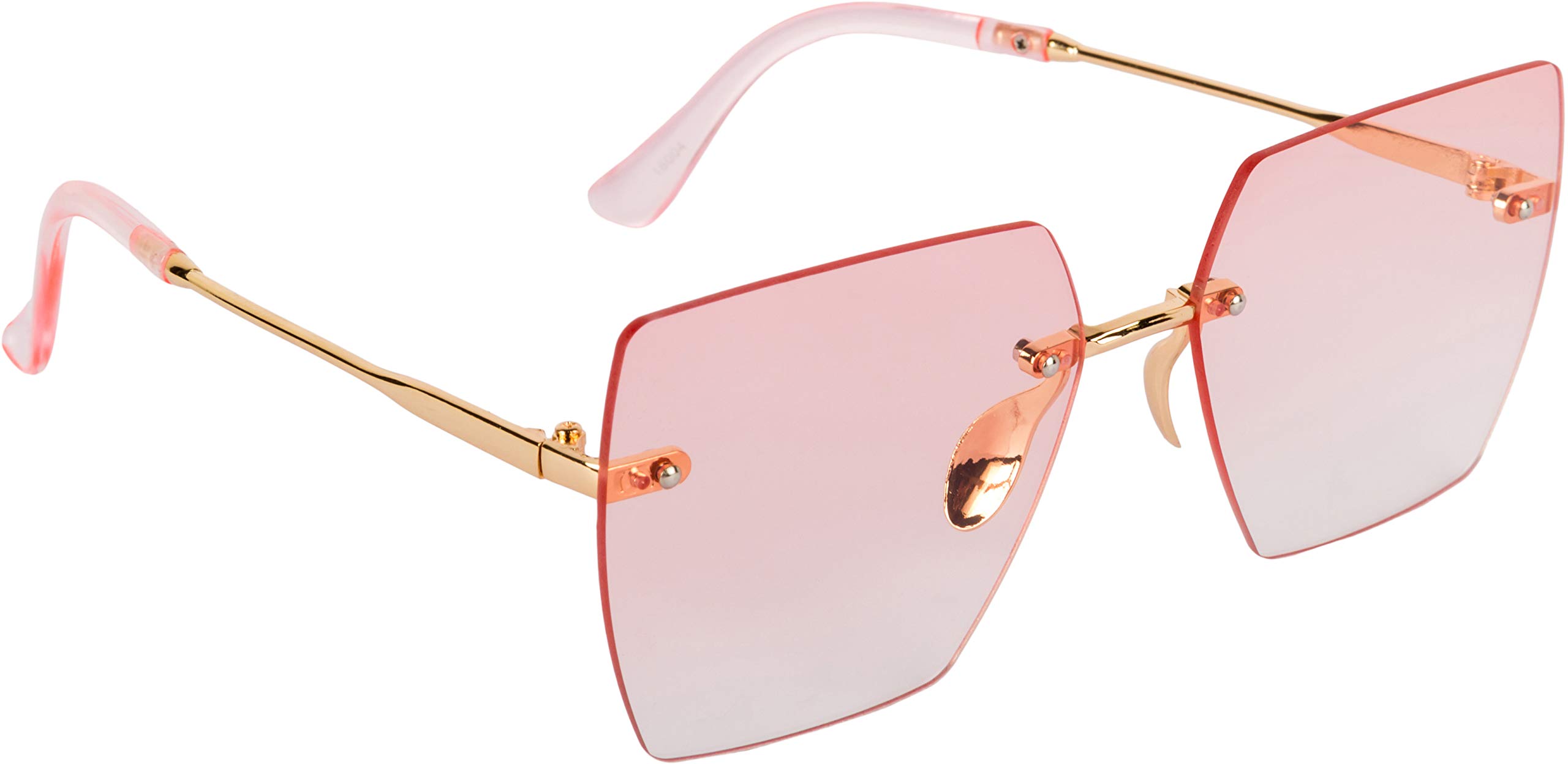 UV Protected Rim-Less Unisex Butterfly/Square Sunglasses