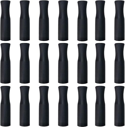 Miniatura 7 de 21 puntas de popote de silicona reutilizables, puntas de popote de acero inoxidable, puntas negras de grado alimenticio, cubiertas para popotes de