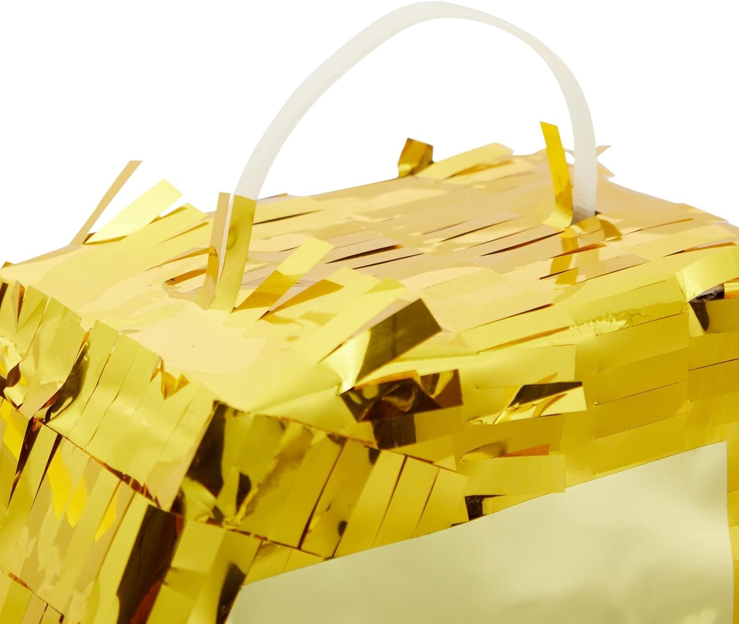 Juvale Gold Foil Number 4 Pinata - Shimmering Gold Finish & Pinatas for Birthday Party - Easy Pull-String Setup & 4th Birthday Decorations Girl - 15.5 x 11 x 3 in