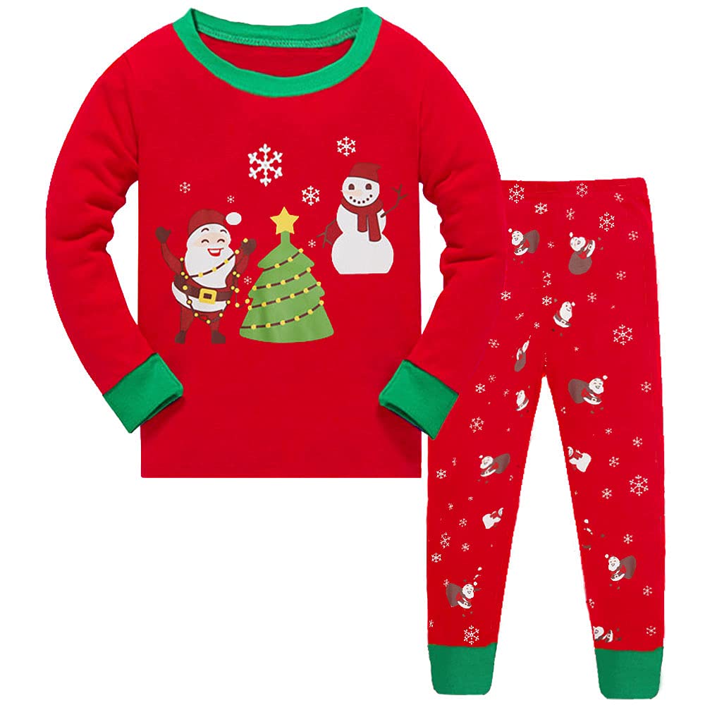 Kids Christmas Pyjamas Boys Xmas Pjs Girls Reindeer Santa Claus Sleepwear  Unisex Clothes Cotton Long Sleeve Pieces Outfits Nightwear 2-8 Years