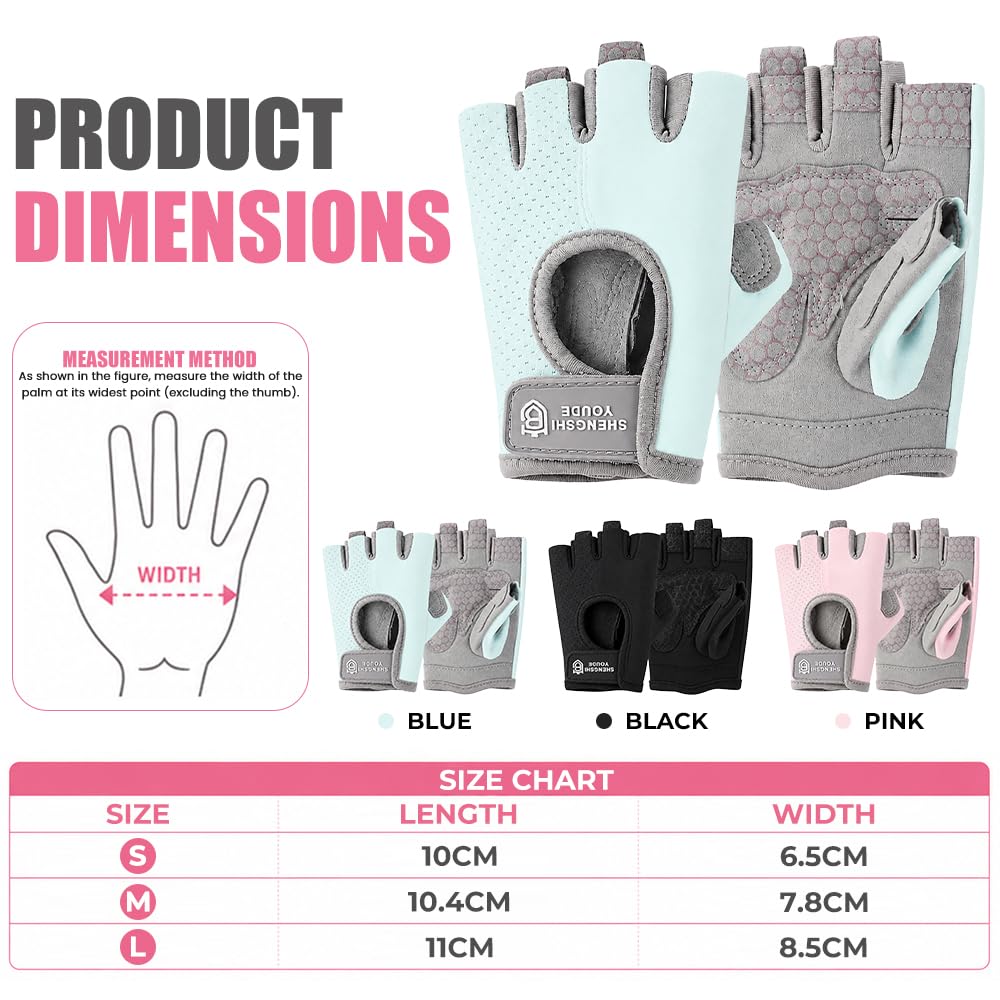 Guantes de Ciclismo Niñas y Niños, Guantes Bicicleta, Guantes Bici Sin Dedos Antideslizantes para Niños de 9 a 13 Años, Adecuado para Canotaje Infantil MTB BMX Carretera Montaña