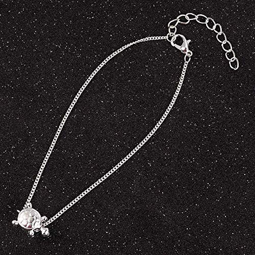 Preisvergleich Produktbild CKAWM Halskette Kristallschildkröte Fußkettchen Weiblich Barfuß Häkeln Sandalen Fußschmuck Perlen Fußkettchen Für Frauen Beinkette