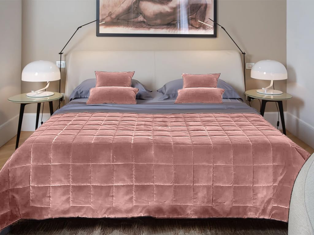 Viterbo Biancheria Couette – Couvre-lit – Quilt – Printemps Été – Rembourrage 100 g – Bicolore – Double face – Cadre (Double (7861), Jaune/Orange