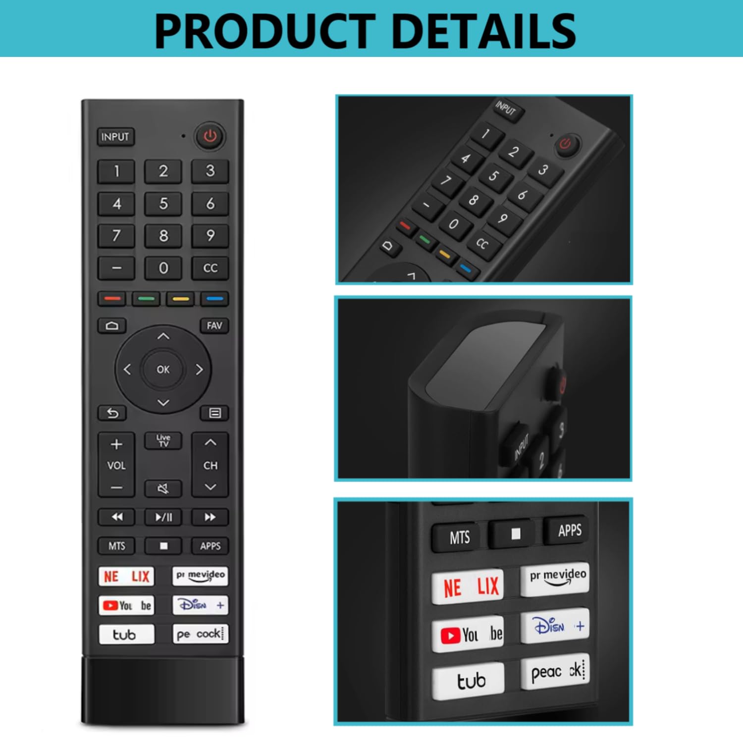 Upgraded ERF3J80H Replacement Smart TV Remote Fit for Hisense 4K UHD Android Smart TV 75A6G 70A6G 65A6G 60A6G 55A6G 50A6G 43A6G 55U68G 65U68G 55U6G 50U6G 65U6G 75U6G 50U68G 75U68 - Image 4