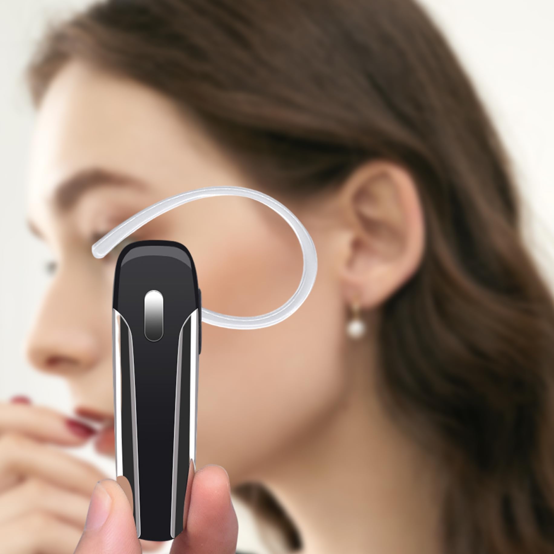 Ganci per l'orecchio con clip per auricolari wireless universali trasparenti da 4 pezzi