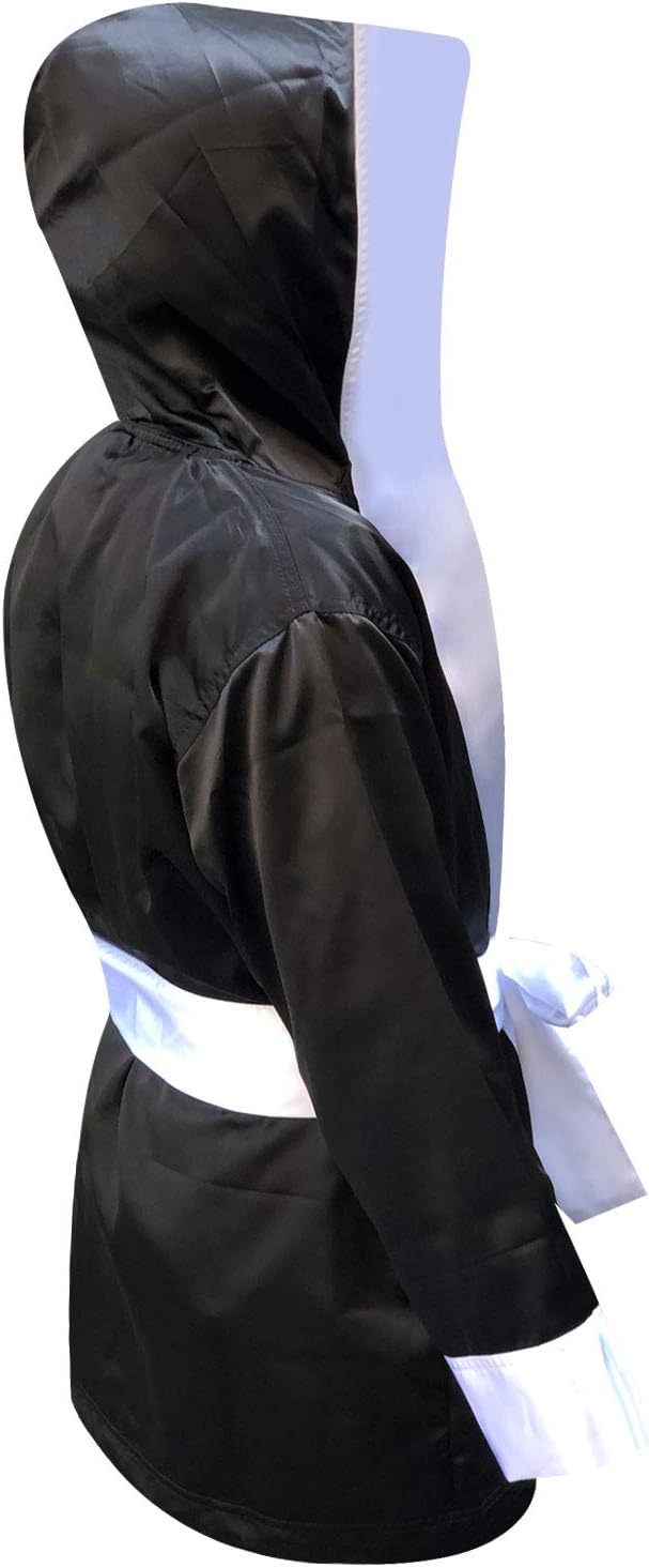 PSS Ultimate Long Sleeve Boxing Robe Uniform Kick Boxing Mixed Martial Art Muay Thai Training Robe 910 (910 Black, 9-10 Year)