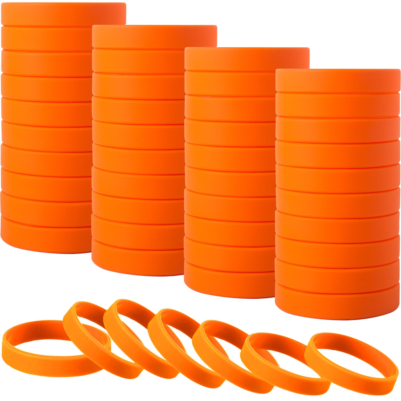 IDREAMBAND 100 pcs Rubber Bracelets Wristbands Colored Blank Bracelets Silicone Wristbands for Men Women Teen