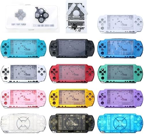 Sonuen Replacement Full Housing Shell for PSP3000 PSP 3000 3006 3008 Game Console Plate Case Cover with Buttons Kit (Clear)