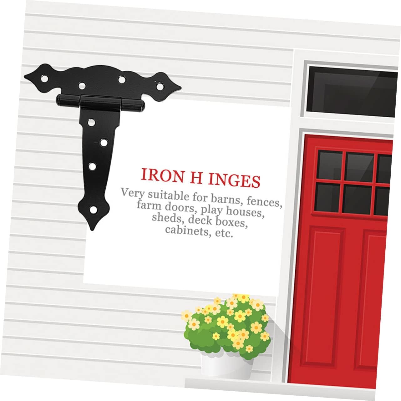 Veemoon Extra Heavy Duty Gate Hinges t Post Hinge for Barn Doors Iron Coated for Durability