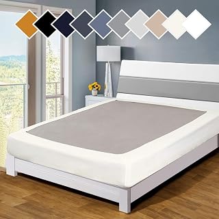 Twin Six Premium Bed Box Spring Cover, King/California, Update Bed Skirt, Mattress Protector Encasement, Ivory