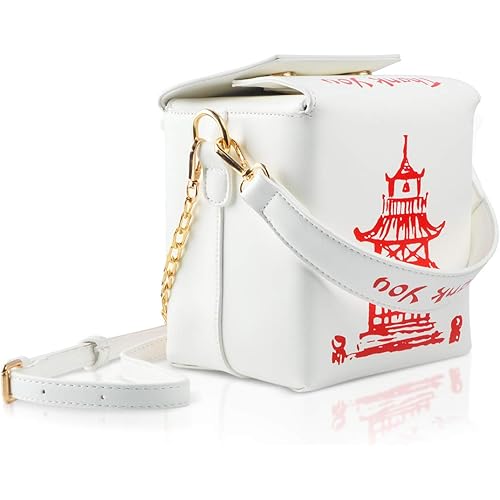 Crossbody Bags for Women Trendy Cute Shoulder Bag Totes Fun Chinese Takeout Purses for Women with 2 Adjustable Straps