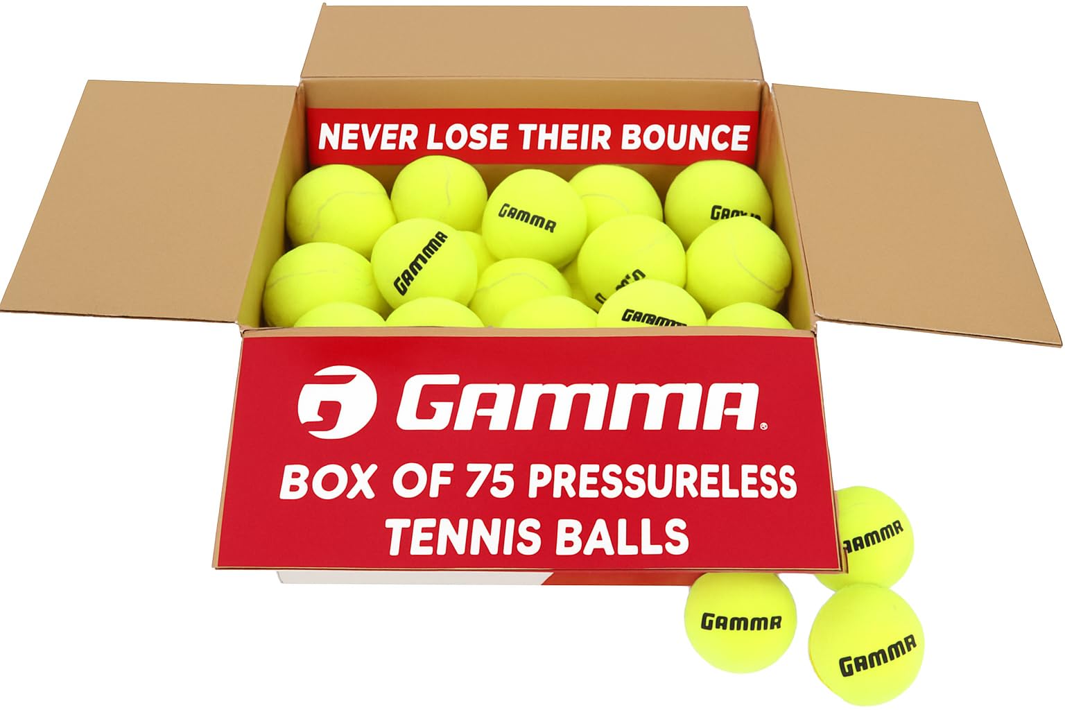 Sports Pressureless Tennis Balls Box - Ideal for Practice, Teaching, and Training with High-Visbility Felt - Indoor and Outdoor Court Play - 48 and 75 Pack Sizes