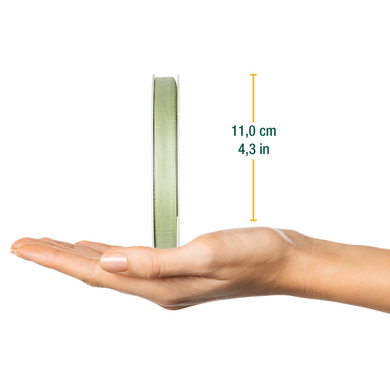 Halbach Seidenbänder Gift Ribbon Width 10 mm Length 25 m Ribbon Made in Germany Gift Ribbons in a Variety of Colours and Widths Perfect for Packaging and Decorating Colour: Pale Green - Image 2