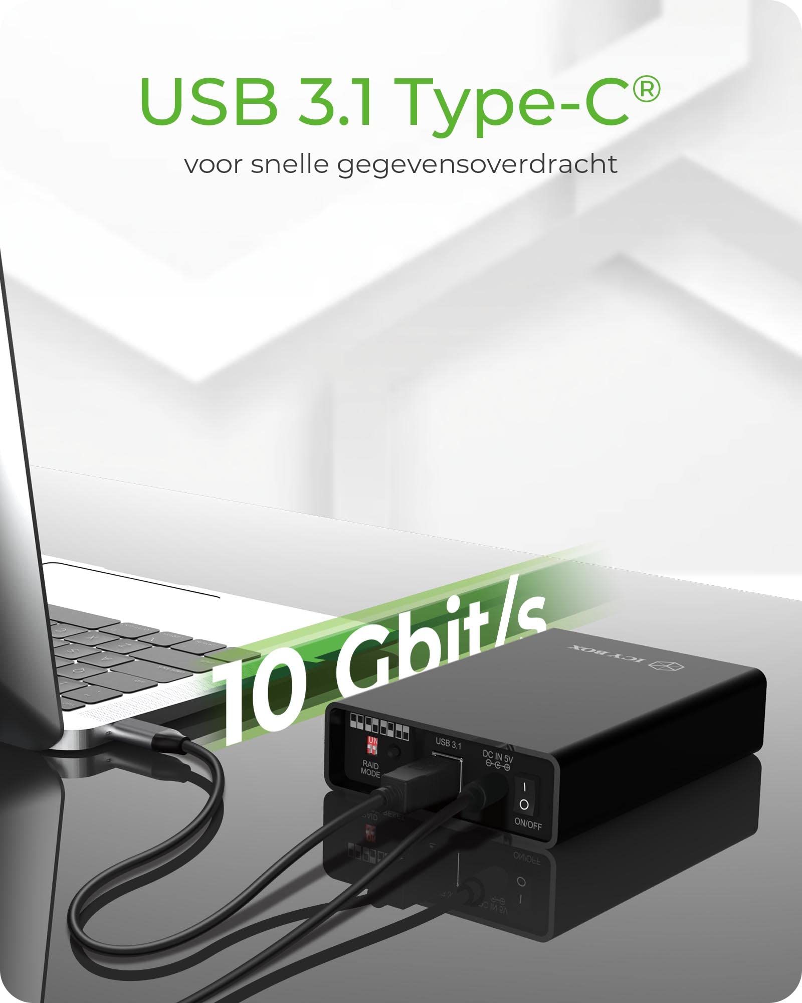 Icy Box RAID-behuizing voor 2x HDD/SSD, IB-RD2253-C31 Icy Box RAID-behuizing voor 2x HDD/SSD, IB-RD2253-C31
