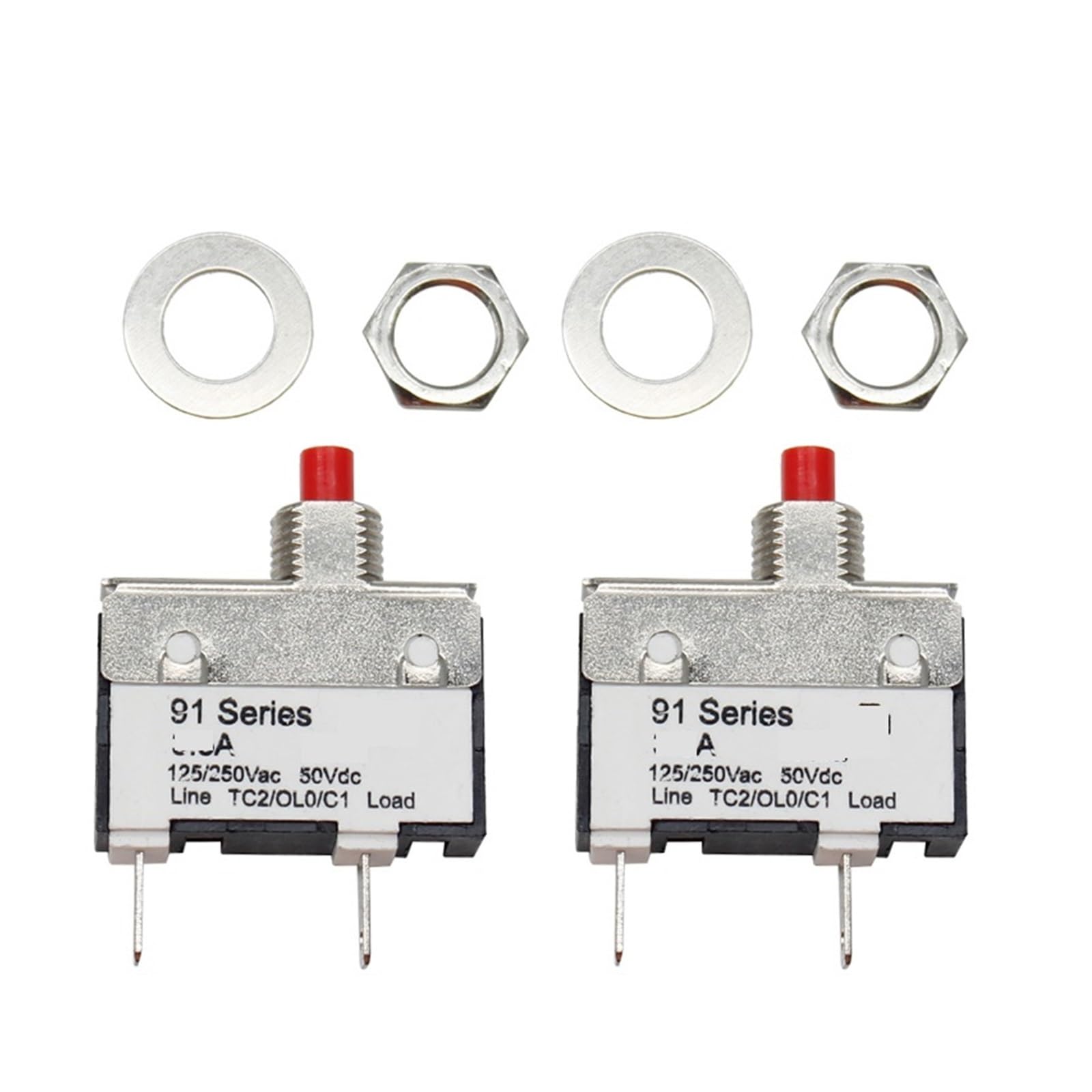 AUOQKQUT 2PCS 91series 60A Circuit breaker Overload protector switch
