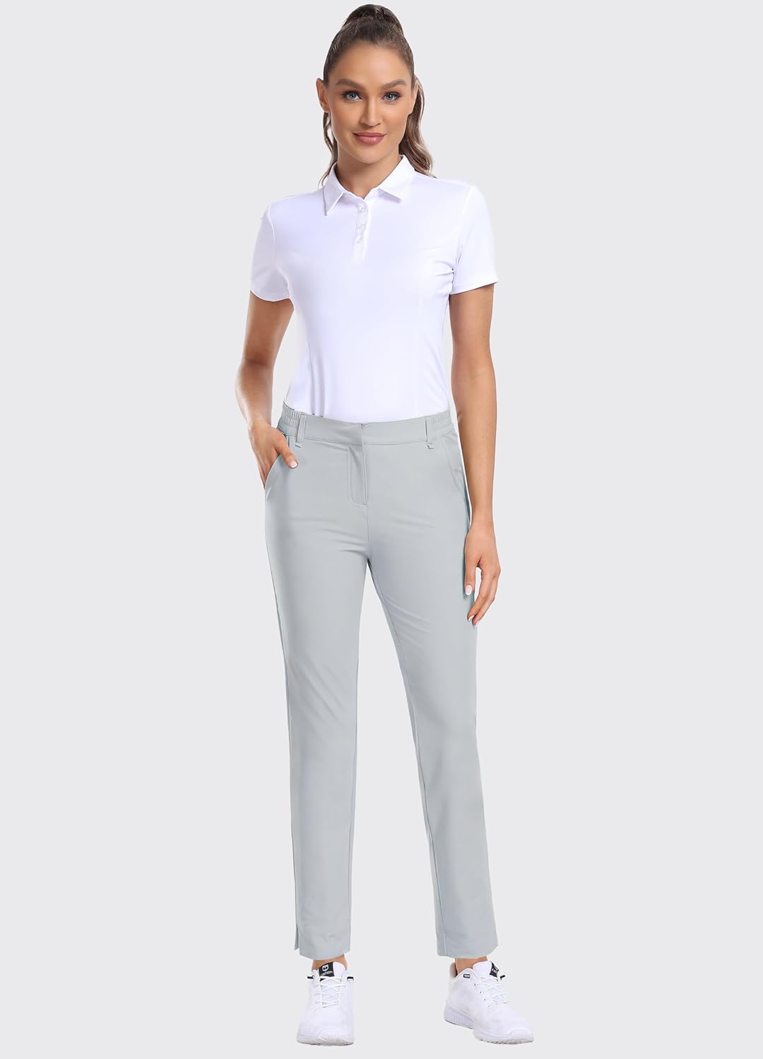 Hiverlay Womens Golf Pants Stretch Work Ankle Pants with Pockets Quick Dry Straight Business Casual Hiking Pants - Image 2