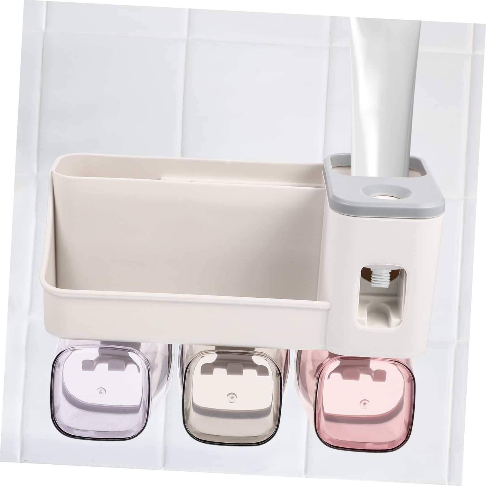 Ciieeo Portaspazzolino Da Parete in Portadentifricio Organizer Bagno Portacollutorio Multifunzionale Riporre Spazzolini e Bicchieri Asciugatura Naturale