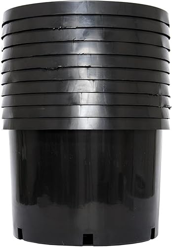 Miniatura 6 de HGPK10PHD - Maceta redonda de plástico moldeado por inyección, de 10 galones, base ancha, para interiores o exteriores (juego de 15)