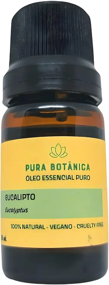 Óleo Essencial de Eucalipto Globulus 10ml – 100% Puro Pura Botânica para Aromaterapia, Respiração, Aroma Refrescante e Bem-Estar Natural