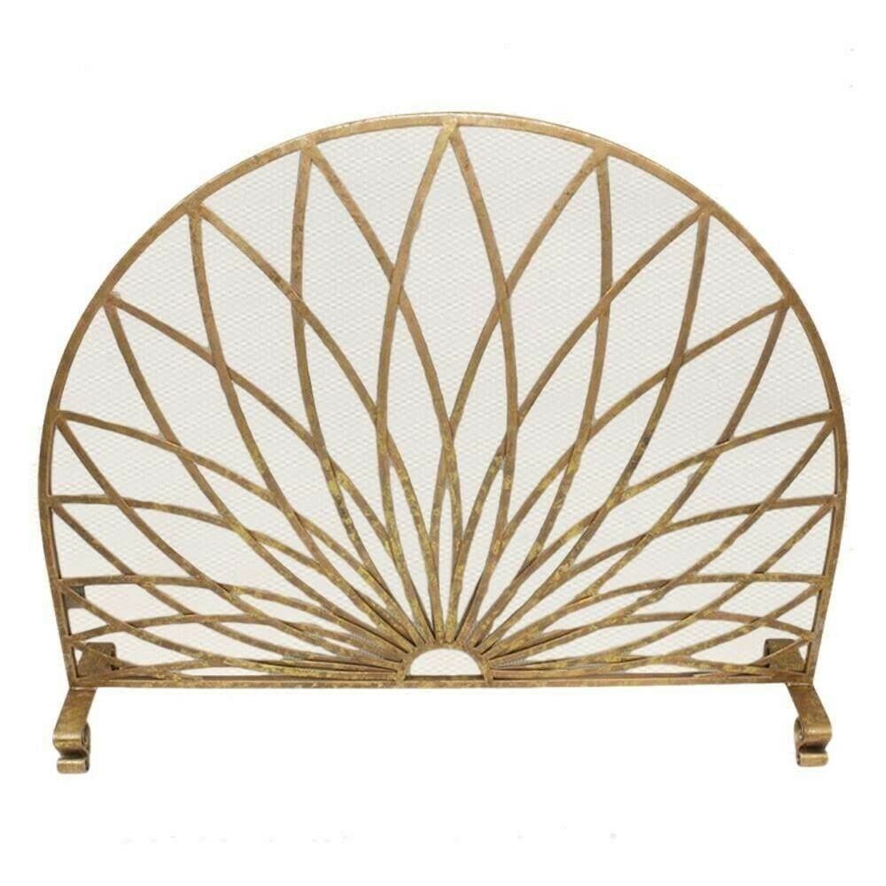 Buy LEGZIT Fireplace Screens Gold Arch Art Deco Fan Shape Fireplace Screen Firescreen Fireplace