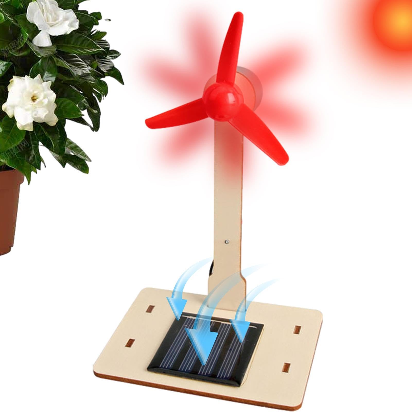 Wiatrak zasilany energią słoneczną | DIY turbina wiatrowa zasilana energią słoneczną, zabawki solarne edukacja zabawna zabawka prezent do dekoracji wnętrz ozdoba ogrodowa