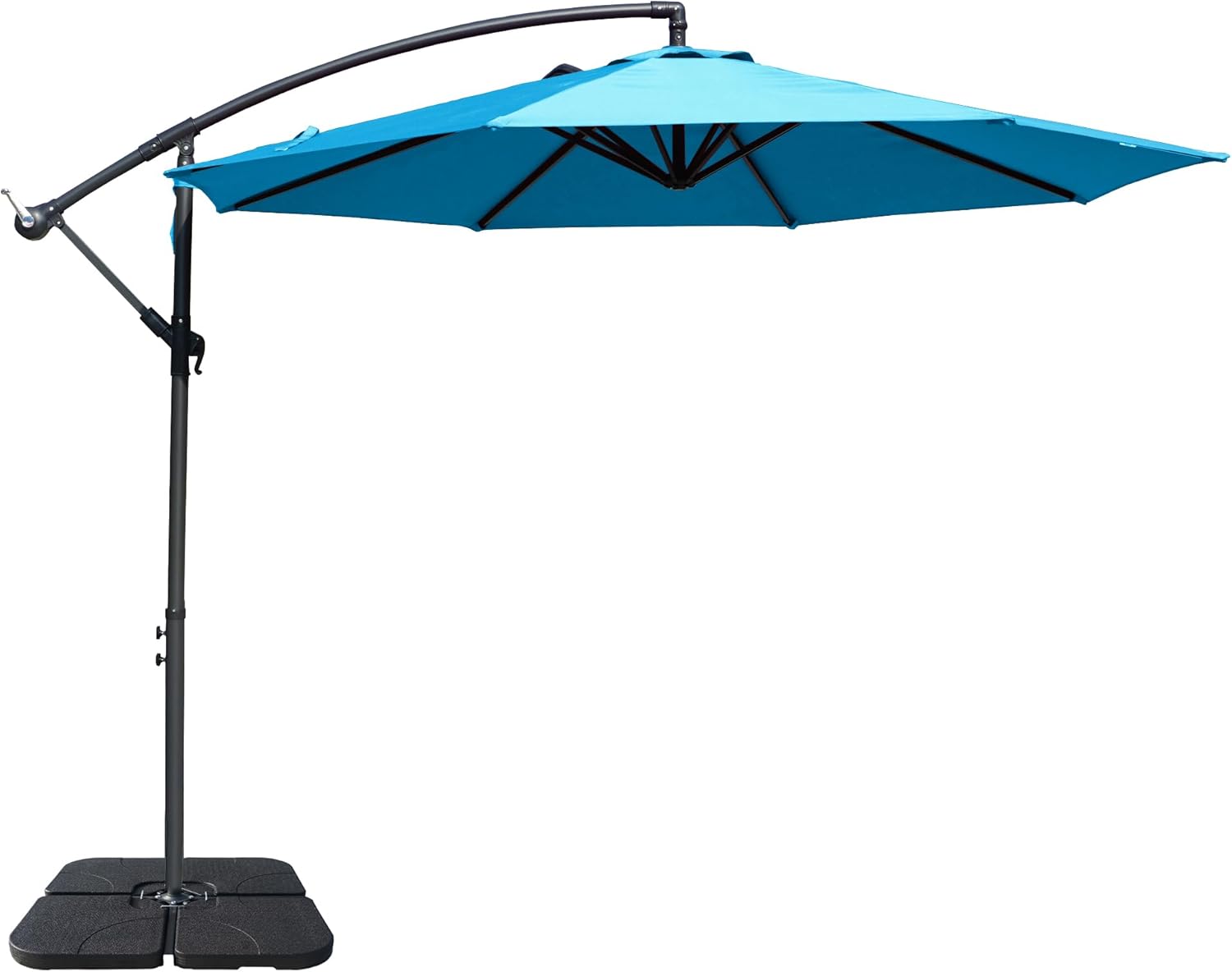 Kozyard 10' Large Outdoor Patio Umbrella with Base, Offset Cantilever Hanging Market Style, Ideal for Balcony, Patio Table, Garden Terrace (Burgundy, Square 40"x40")