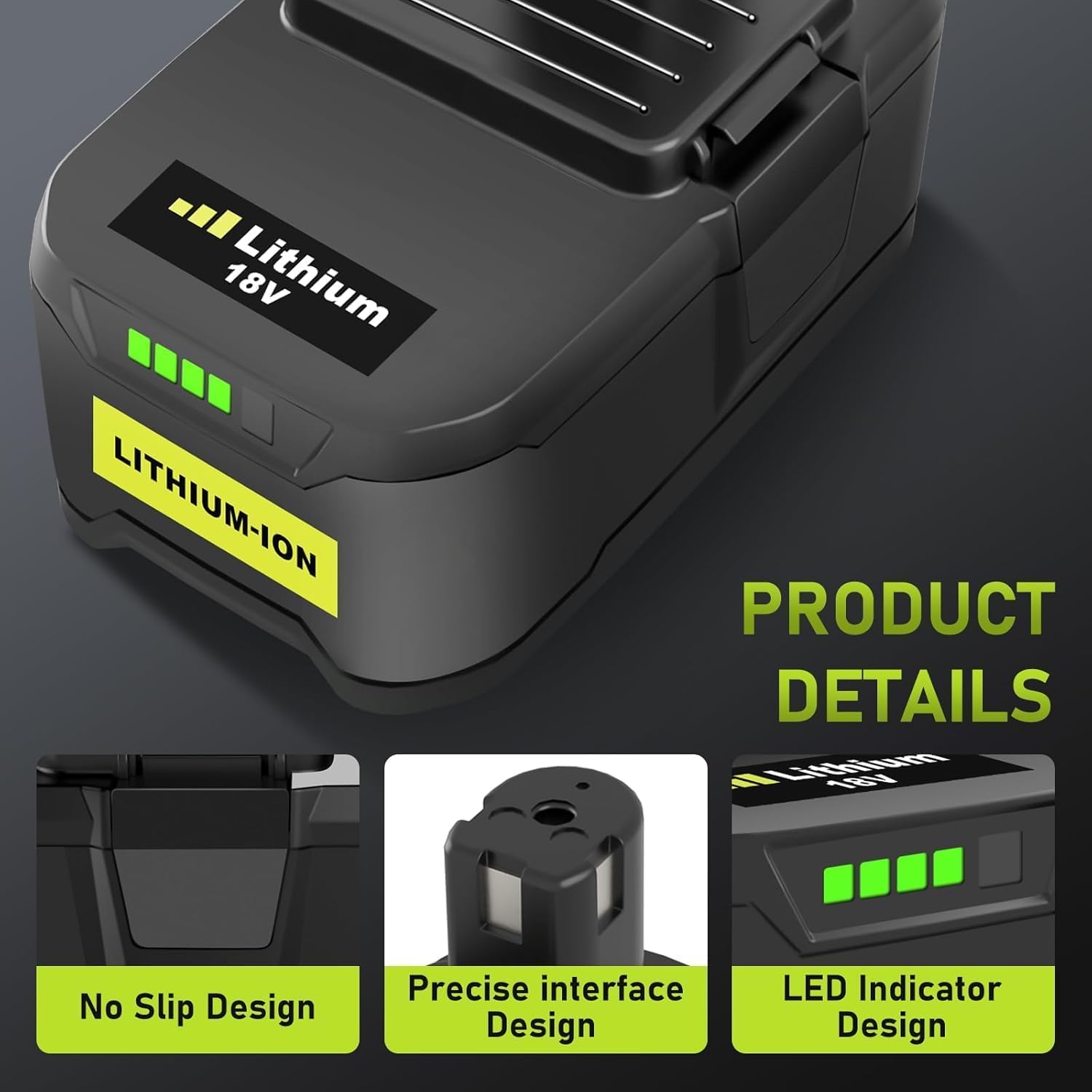 2X 18V 8.0Ah/8000mAh Batteries au Lithium pour Ryobi P108 RB18L40 P108 RB18L25 RB18L15 RB18L13 P107 P122 P104 P105 P102 P102 2003
