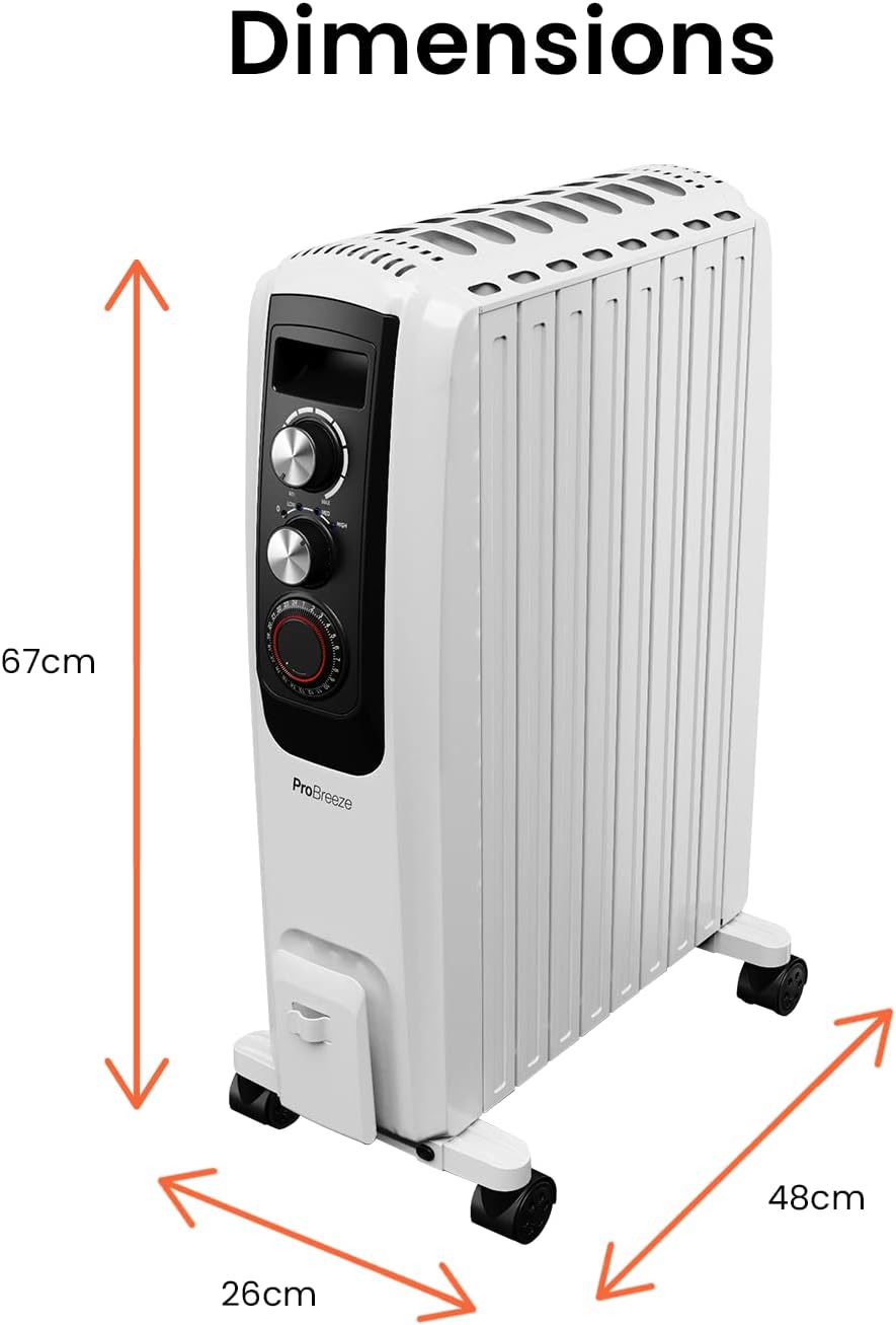Pro Breeze Radiator dimensions diagram