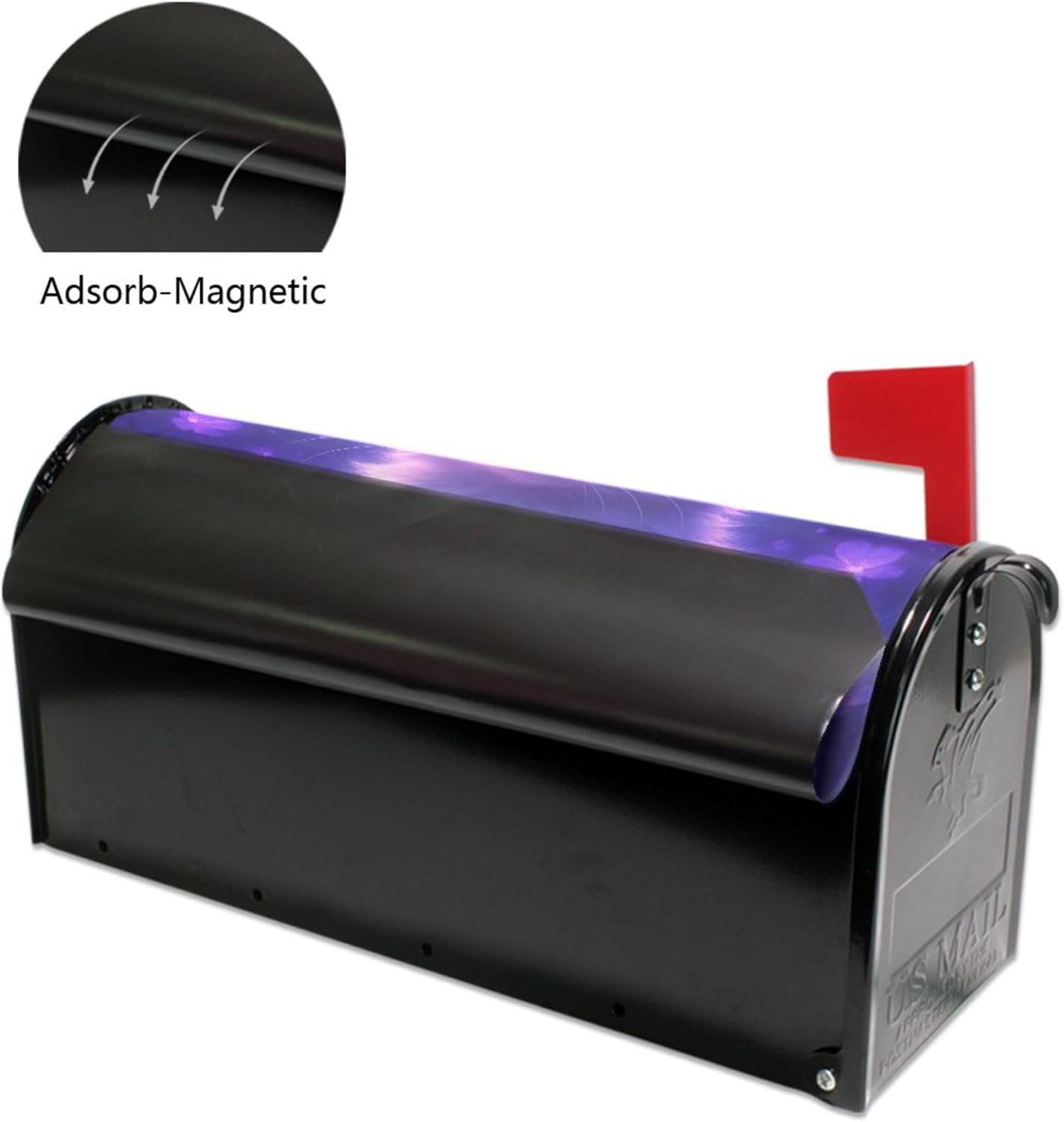 Joisal Fall Mailbox Covers Magnetic Seasonal Vinyl Mail Box Wrap Summer Cute Cat Flower Purple Farmhouse Mailbox Decorations Outdoor, Fit 21 x 18 Inch Standard Mailboxes