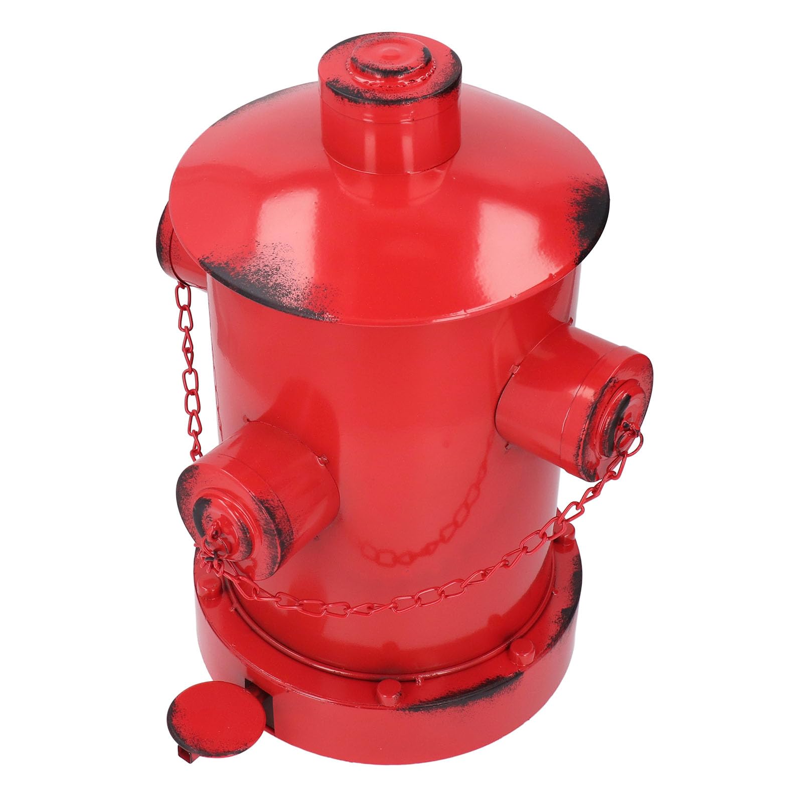 Bote de Basura para Boca de Incendios, Cubos de Basura de Hierro Decorativos de Estilo Industrial Retro para Interiores y Exteriores con Cubo para Jardín, Hogar y Cocina (Rojo)