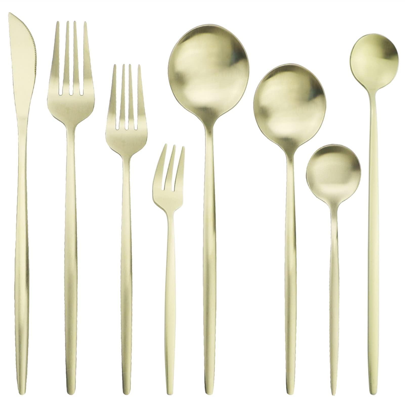 Black Gold Geschirr Besteck Set Messer Kuchengabel Kaffee Löffel Geschirr Edelstahl Besteck Eis Scoop Set essgeschirr (Color : Champagne)
