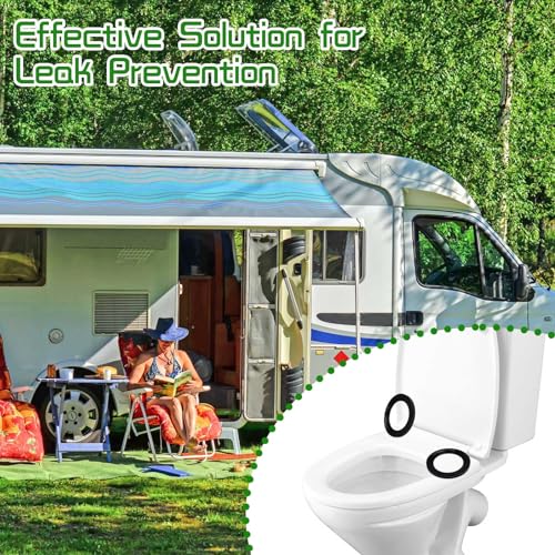 Image of 6Pcs RV Toilet Seal Kit Include 2 Flush Ball Gaskets＆4 Gloves,Flush Ball Seal Replacement 385311658 for Dometic 300 /310 /320, Leakproof Toilet Seals Parts, RV Camping Trailer Accessories