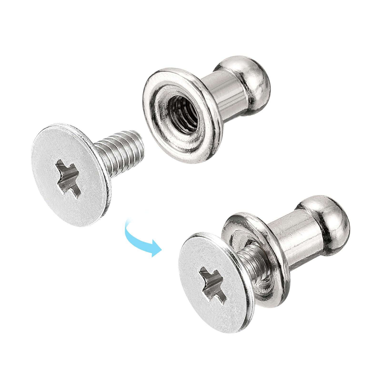 Rivetti A Bottone A Testa Rotonda 4mm - 60 Pezzi 4 Colori, Per Borsa, Cintura, Fai Da Te In Pelle - Foto 4