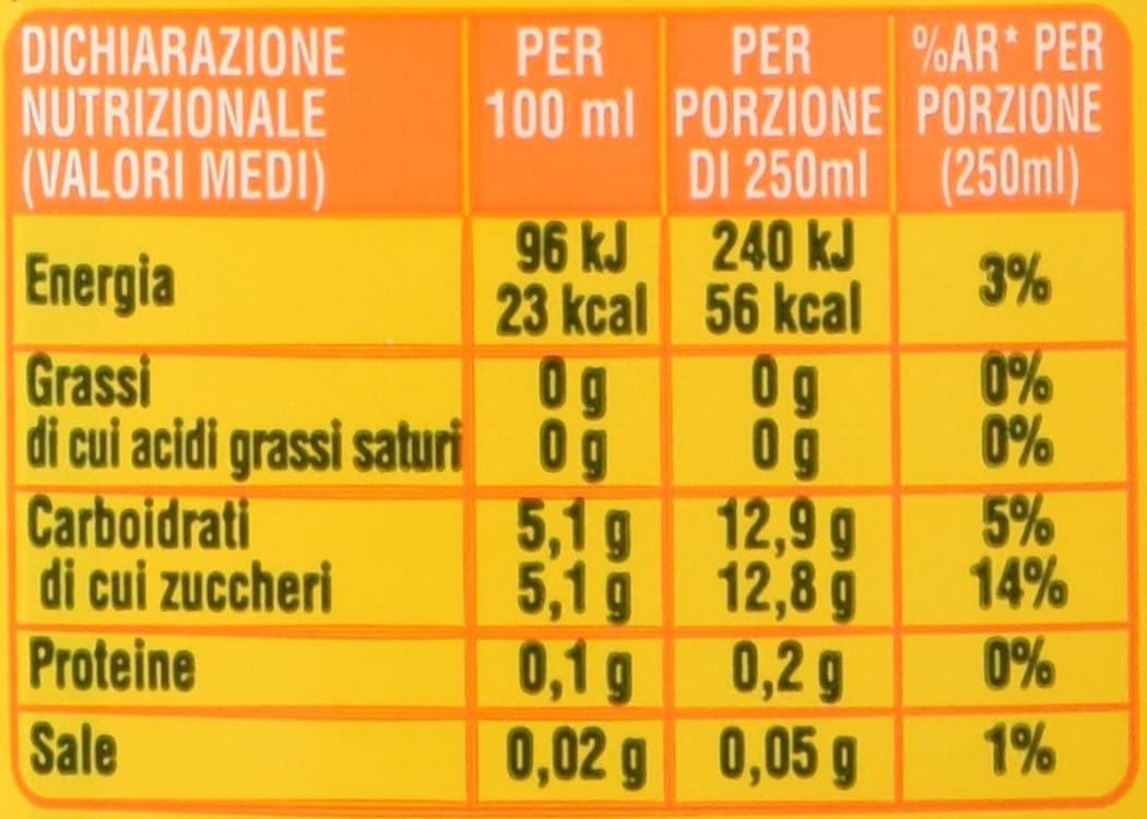 San Benedetto Allegra Aranciata PET Lot de 6 boissons gazeuses Orange limonade 1,5 l