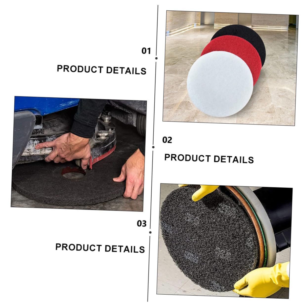 STOBAZA Microfiber Floor Cleaning and Polishing Pads 5 Sheets Heavy-Duty Floor Machine Mat for Waxing and Scrubbing